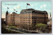 Vtg Postcard Montreal Hotel Windsor Exterior View Flags picture