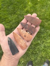 (5) Clovis Dalton Jasper Heat Treated Preforms Flint Knapping Arrowhead Blank picture