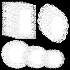 150Pcs Paper Doilies Assorted Sizes White Lace Disposable... picture