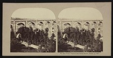 Photo:Dinan France 1850s Great Viaduct River Rance Bridge Stereoview picture
