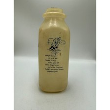 Vintage Nursery Rhyme Plastic Milk Bottle Humpty Dumpty Jack Be Nimble 8 Inch picture