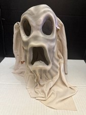 Vintage Screaming Ghost or Howling Phantom Halloween Mask Plastic and Cloth picture