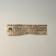 J. Silloway & Co. For Galveston TX 1860 Boston Ad 5AK9-S52 picture