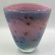 Vintage Tim Lazer Studio Art Glass Vase Signed 84 picture