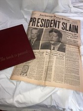 Anchorage Daily Times Nov 22, 1963 + The torch is passed JOHN F KENNEDY picture