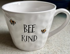NEW Harvest Green Studio BEE KIND Coffee Mug Bees Hammered Texture, England picture
