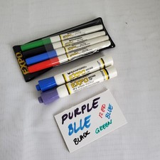 VTG 1980s Sanford Expo Dry Erase Markers 4 Color Set USA Fine Point + 2 Chisel picture