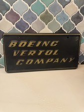 Vintage Boeing Vertol Company Promotional License Plate Aviation Memorabilia picture