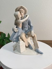 Vintage Duncan Royale Couple “the kiss” Porcelain Figurine 9” High Lladro Style picture