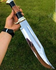 Custom Handmade D2/c430 Tool Steel High Polish Crocodile Dundee Bowie knife picture