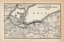 1909 Antique Lake Shore Electric Railway System Map Ohio Railroad Map 3093 picture