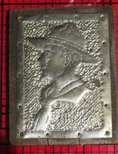 c.1940s Boy Scout Handmade Scoutcraft Wood & Hammered Metal Plaque picture
