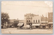 RPPC Downtown Oregon Wisconsin Ice Cream Shop Street Scene c1940s Postcard picture