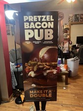 Authentic Wendy’s 2026 Limited Time Pretzel Bacon Pub Burger In Store Ad Poster picture