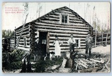 1909 Hunting Camp Upper Black River Cheboygan Michigan MI Antique Postcard picture
