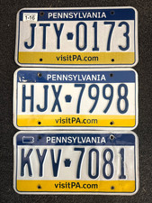 3 Pennsylvania License Plates JTY0173 HJX7998 KYV7081  Expired Collect Specialty picture