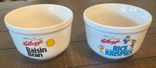 Set Of 2 Vintage 1999 Kellogg’s Corn Flakes & Raisin Bran Ceramic Cereal Bowls  picture