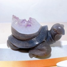 1pc  Natural amethyst agate turtle Crystal turtle carving healing Home decora picture