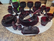 Avon 1876 Cape Cod Collection - 25 Piece Set, Vampire Red Glassware, No Damage picture