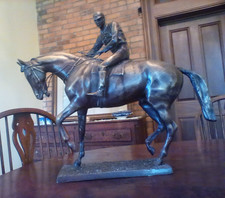 Vintage Racehorse, Steeplechase Large Bronze Sculpture. 24x22x7. Heavy picture