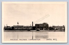 JH6/ Owen Wisconsin RPPC Postcard c1940s Master Package Corp Factory 133 picture