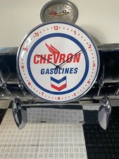 Vintage style CHEVRON Gas and OIL Round Clock 12