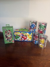 M&M Lot 4 Bobble Characters, Set Of 5 Kurt Adler Ornaments, & Tin Lunchbox picture