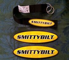 2 SMITTYBILT YELLOW AND BLACK STICKERS and KEY CHAIN  picture