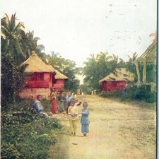 1908 San Nicolas Cebu Philippine Children Village Postcard Grocery Ad Spencer IA picture