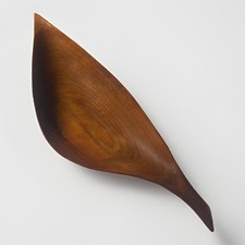 Emil Milan Signed Walnut Sculptural Bowl #2 MCM Biomorphic Hand Carved Vintage picture