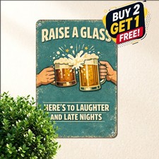 Cheers To Good Times Great Drinks And Best Friends Pub Decor Metal Tin Sign picture