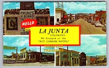 C.1960 FAIRPLAY, CO HELLO FROM LA JUNTA SOUTH PARK CITY MULTI-VIEW Postcard Q16 picture