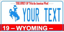 Wyoming 1975 Novelty License Plate Personalized Auto Motorcycle Bicycle picture
