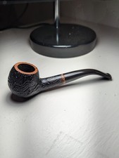 Restored Rusticated Bent Billiard Estate Briar Italian Tobacco Pipe picture