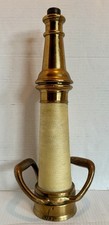 Antique Brass 1930s 40s Fireman's Fire Hose Nozzle Double Handle Wrapped picture