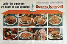 1965 Howard Johnsons Restaurants Motor Lodges Orange Roof 2 Page VTG Print Ad picture