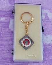 Crest Craft Keychain Gold Tone ADPA American Defense Preparedness Eagle Vintage picture