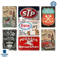 Vintage Metal Tin Garage Signs 7 Pcs 8x12 Inch Retro Oil Gas Station Wall Decor picture