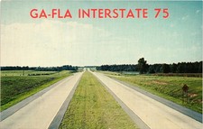 GEORGIA FLORIDA Interstate 75 New Superhighway Vintage FL GA Postcard picture