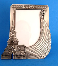 Norge Norway Viking Ship Pewter Tone Photo Frame Longship Decor 6