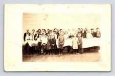 RPPC Large Group Portrait Men Women Children Pawnee OK Oklahoma? Postcard picture