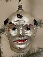 Large Antique Devil Head Glass Ornament Christmas Germany German picture