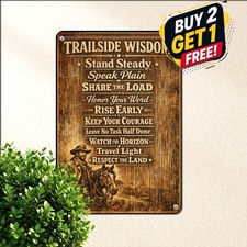 Code Of The West Cowboy Western Rules Retro Metal Tin Sign Wall Decor 8x12 picture