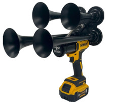 GatorBlast™ For DeWalt Battery Quad Air Horn -Train Impact Boss 4 Trumpet Metal picture