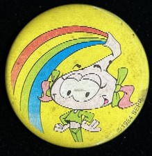 Vintage 1984 Snorks Pinback Button - Lenticular Holographic picture