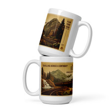 Canadian Pacific Railway Ceramic Mug 15oz Vintage Travel Canadian Rockies Gift picture