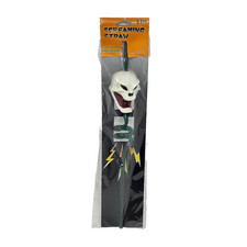 VINTAGE SCREAMING STRAW GREEN TWIRL HALLOWEEN SKULL HEAR THE SCREAM NEW SEALED picture