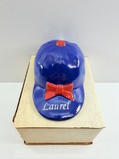 RARE Laurel MD Jockey Cap Bottle Opener Blue Red White Horse Racing Metal Gift picture