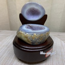1.8LB Natural amethyst Agate Treasure Basin Quartz Geode cluster Healing decor picture
