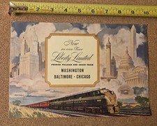 Vintage 1949 Pennsylvania Railroad Liberty Limited Brochure Washington... picture